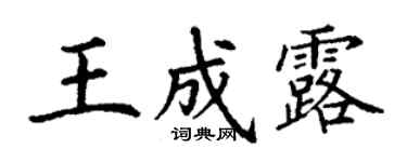 丁谦王成露楷书个性签名怎么写