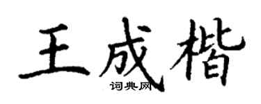 丁谦王成楷楷书个性签名怎么写