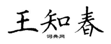 丁谦王知春楷书个性签名怎么写