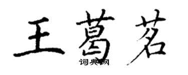 丁谦王葛茗楷书个性签名怎么写
