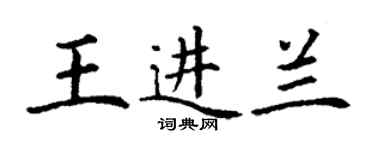 丁谦王进兰楷书个性签名怎么写