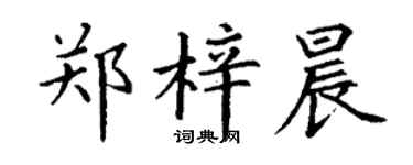 丁谦郑梓晨楷书个性签名怎么写