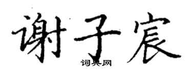 丁谦谢子宸楷书个性签名怎么写