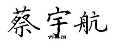 丁谦蔡宇航楷书个性签名怎么写