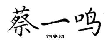 丁谦蔡一鸣楷书个性签名怎么写