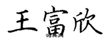 丁谦王富欣楷书个性签名怎么写