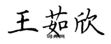 丁谦王茹欣楷书个性签名怎么写