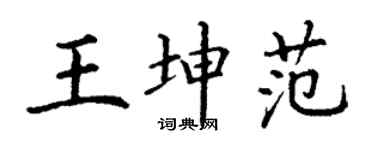 丁谦王坤范楷书个性签名怎么写