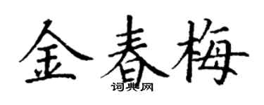 丁谦金春梅楷书个性签名怎么写