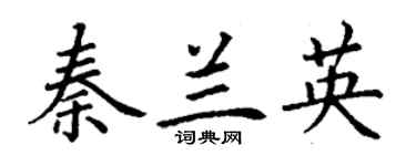 丁谦秦兰英楷书个性签名怎么写