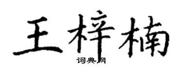 丁谦王梓楠楷书个性签名怎么写