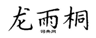 丁谦龙雨桐楷书个性签名怎么写