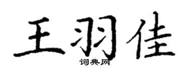 丁谦王羽佳楷书个性签名怎么写