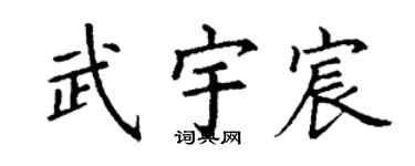 丁谦武宇宸楷书个性签名怎么写