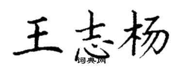 丁谦王志杨楷书个性签名怎么写