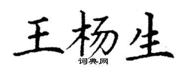 丁谦王杨生楷书个性签名怎么写