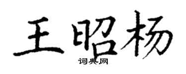 丁谦王昭杨楷书个性签名怎么写