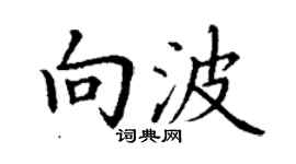 丁谦向波楷书个性签名怎么写