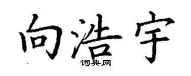 丁谦向浩宇楷书个性签名怎么写