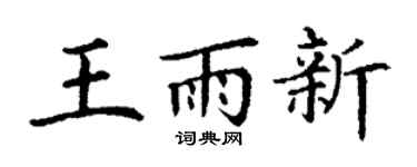 丁谦王雨新楷书个性签名怎么写