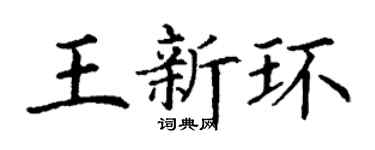 丁谦王新环楷书个性签名怎么写