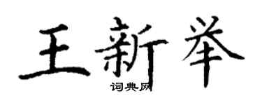 丁谦王新举楷书个性签名怎么写