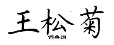 丁谦王松菊楷书个性签名怎么写