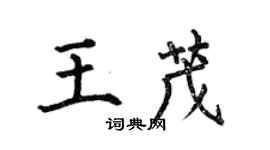 何伯昌王茂楷书个性签名怎么写