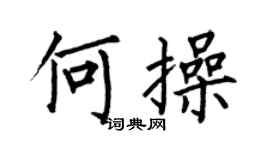 何伯昌何操楷书个性签名怎么写
