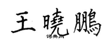 何伯昌王晓鹏楷书个性签名怎么写