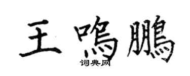何伯昌王鸣鹏楷书个性签名怎么写