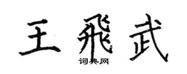 何伯昌王飞武楷书个性签名怎么写