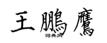 何伯昌王鹏鹰楷书个性签名怎么写