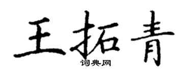 丁谦王拓青楷书个性签名怎么写