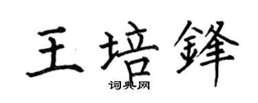 何伯昌王培锋楷书个性签名怎么写