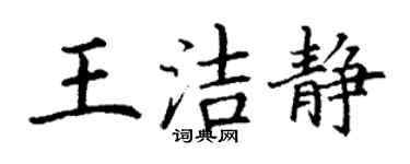 丁谦王洁静楷书个性签名怎么写