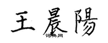 何伯昌王晨阳楷书个性签名怎么写