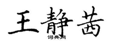 丁谦王静茜楷书个性签名怎么写