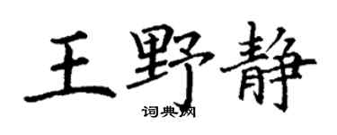 丁谦王野静楷书个性签名怎么写