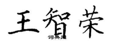 丁谦王智荣楷书个性签名怎么写