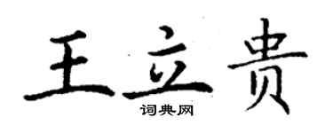 丁谦王立贵楷书个性签名怎么写