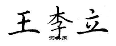 丁谦王李立楷书个性签名怎么写