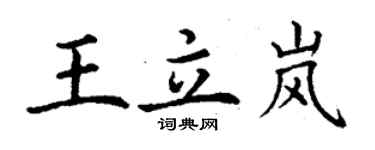 丁谦王立岚楷书个性签名怎么写