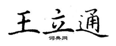 丁谦王立通楷书个性签名怎么写