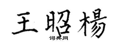 何伯昌王昭杨楷书个性签名怎么写
