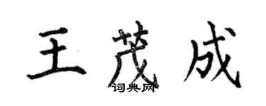 何伯昌王茂成楷书个性签名怎么写