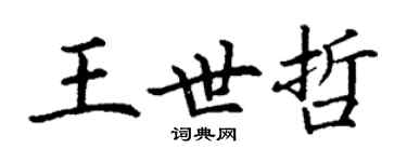 丁谦王世哲楷书个性签名怎么写