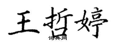 丁谦王哲婷楷书个性签名怎么写