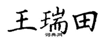 丁谦王瑞田楷书个性签名怎么写