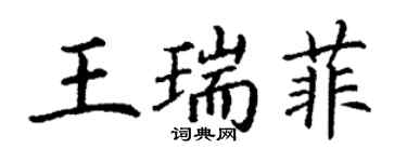 丁谦王瑞菲楷书个性签名怎么写